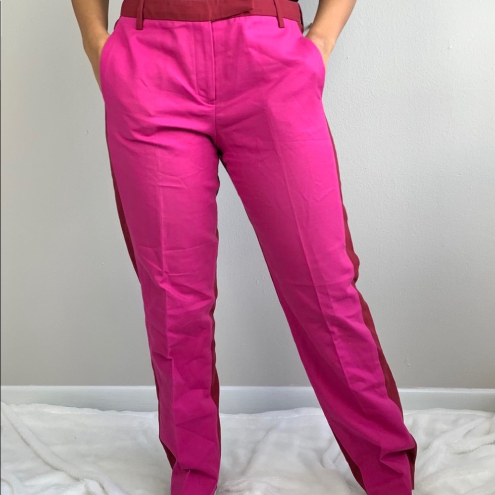 Red and pink trousers